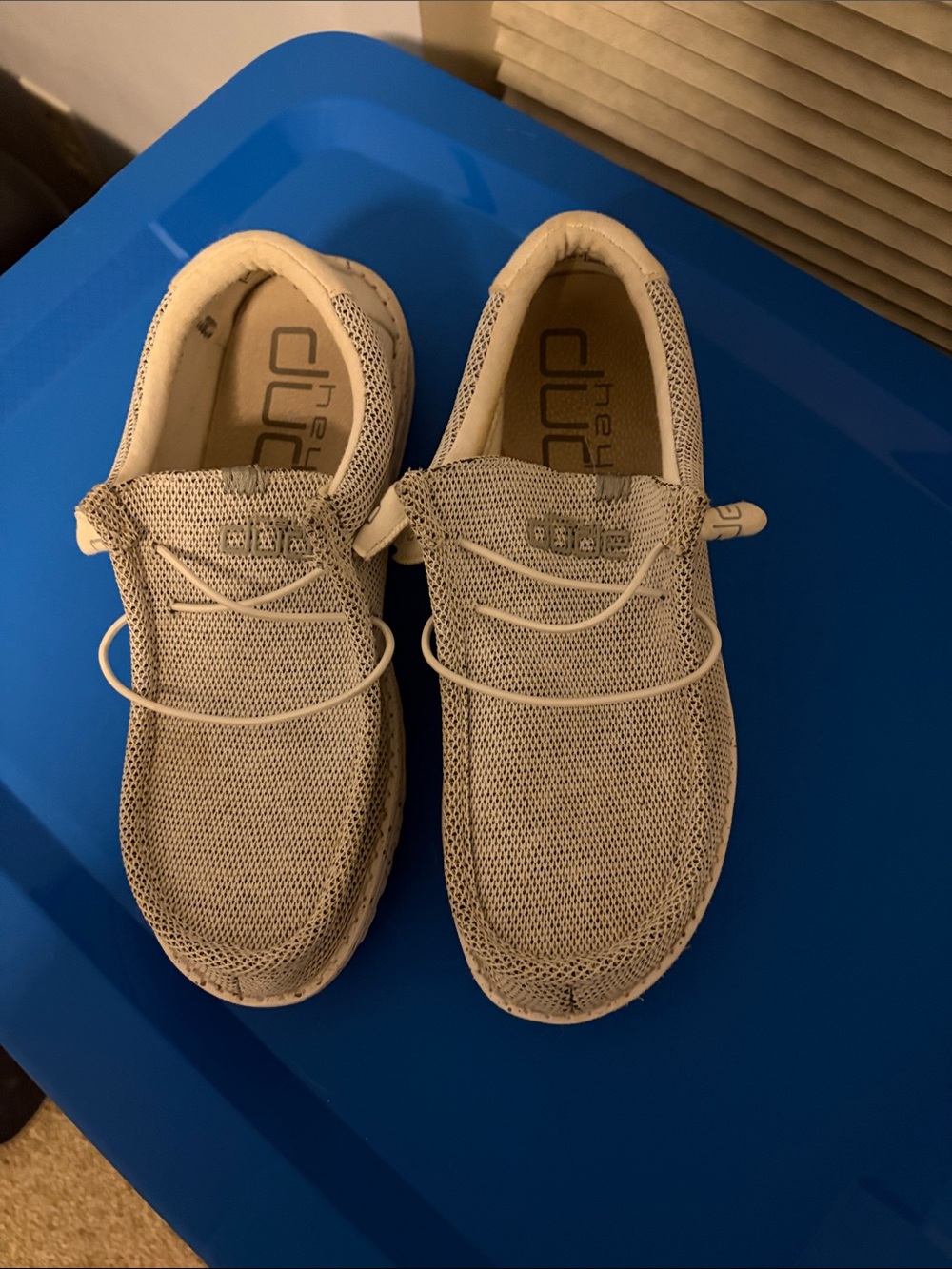 Hey Dude Casual Slip-On Loafers - Beige Knit